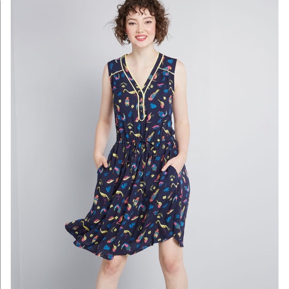 Modcloth | Dresses | Modcloth Sleeveless Bird Dress | Poshmark